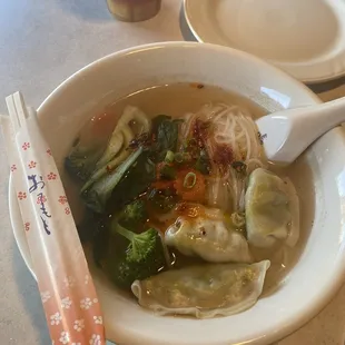 Spicy Dumpling Noodle Soup
