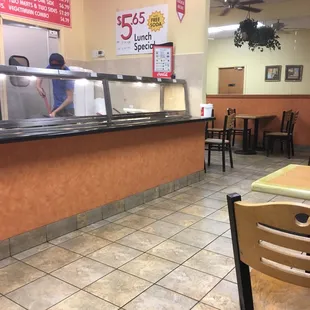 a view of the dining area