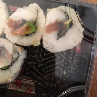 Eel roll (where is the eel)???????!!!!
