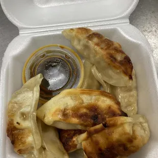 a close up of a container of food