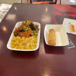 beef broccoli Chicken Egg Roll