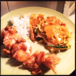 Shrimp Egg Foo Yung, Honey Walnut Shrimp, Crab Rangoon