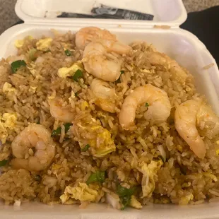 Shrimp fried rice- extra egg.