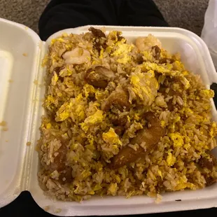 Chicken-shrimp fried rice