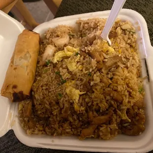 Chicken and shrimp fried rice