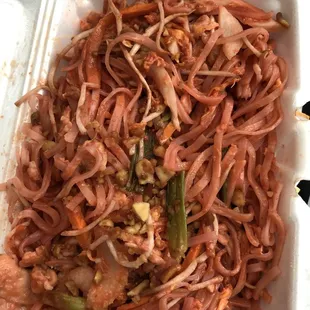 Pink? Pad Thai. It was not good.