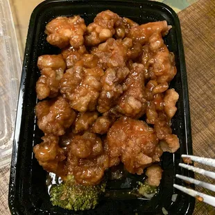 A brick of fried chicken