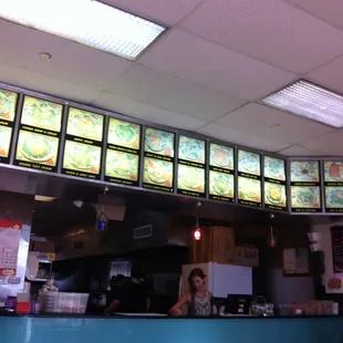a woman sitting at the counter