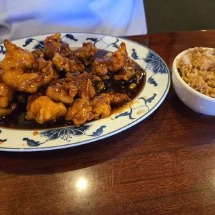 Chicken and Shrimp General Tsos Delight