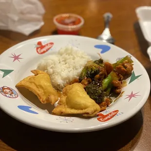 a plate of food on a table
