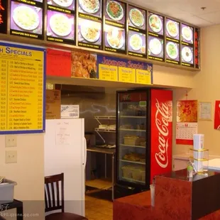 menus and food on the wall