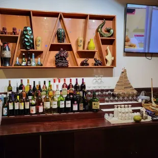 a variety of liquors