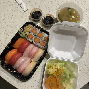 Came with miso soup and salad