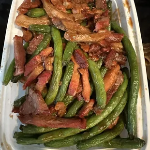 Shredded pork with green beans is always good