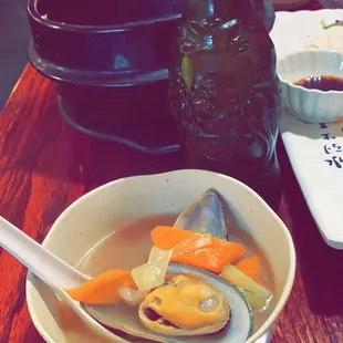 Mussel pot... the broth is so rich