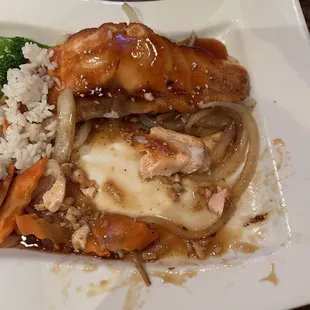 Salmon teriyaki. This isn&apos;t the Asiana of years ago... one to cross off the list.