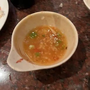 Volcano chicken sauce - go to king &amp; I or Mekong or emperor of china... this ain&apos;t it.