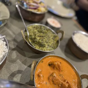 Butter Chicken and Paneer Saag