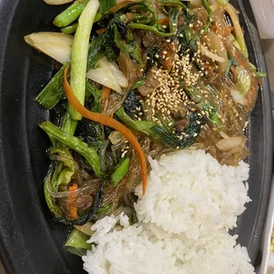 Japchae rice entree