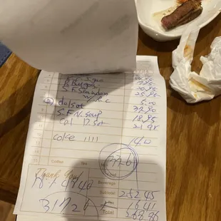 a piece of paper with writing on it