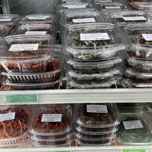 a variety of food in plastic containers