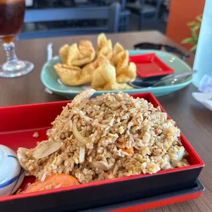 Chicken fried rice lunch