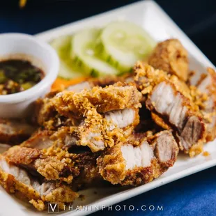a plate of fried chicken