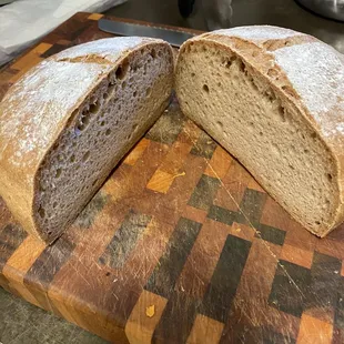 Gluten-free sourdough bread, sliced open