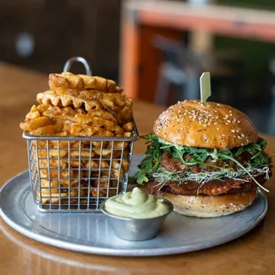 Yambanzo Burger with waffle fries