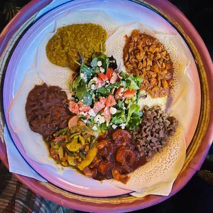 a plate of mexican food