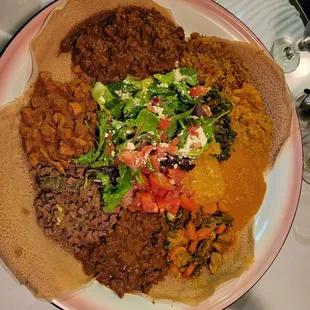 a plate of ethiopian food