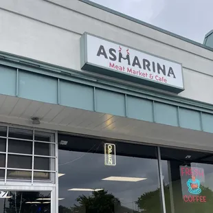 the front of a coffee shop