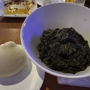 Vegetable Soup W/Assorted meat and half of pounded yam wrap