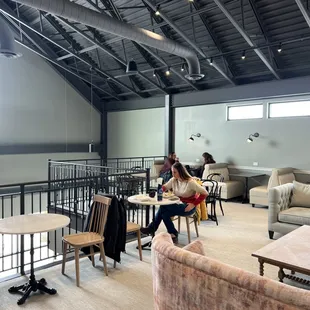 Upstairs seating area