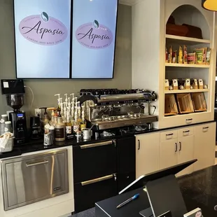 Coffee and tea set up