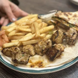 chicken tawouk plate with fries