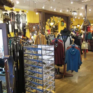 Contemporary clothing, jewelry and accessories.