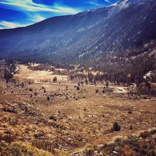 Looking east towards Aspen campground from Highway 120