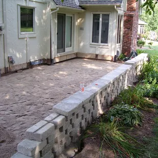 Stone Patio &amp; Wall Installation