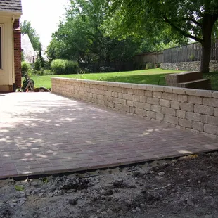 Stone Patio &amp; Wall Installation