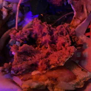 Raw hamburger, gross!