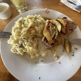 Pork chop ribeye dinner
