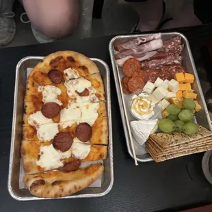Charcuterie board and flat bread