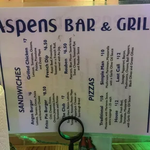 This is the menu, simple and easy. Great bar.