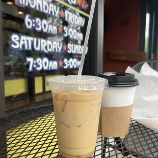 hot honey lavender latte &amp; iced toffee nut latte