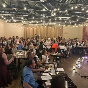 We can seat up to 120 people in our event room.