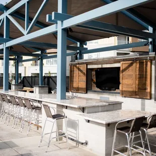 Relax by the pool and watch TV, BBQ and enjoy the fire pits all year round!