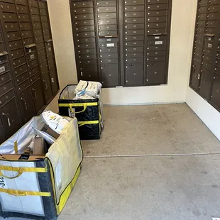 This was an after photo. We went through them as they were scattered on the floor. People here... that's two packages missing in two days.