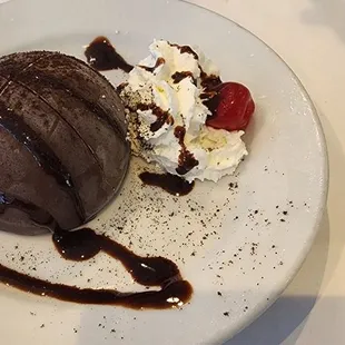 Tartuffo with cappuccino ice cream inside