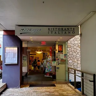 Entrance area of Assaggio Ristorante Italiano.